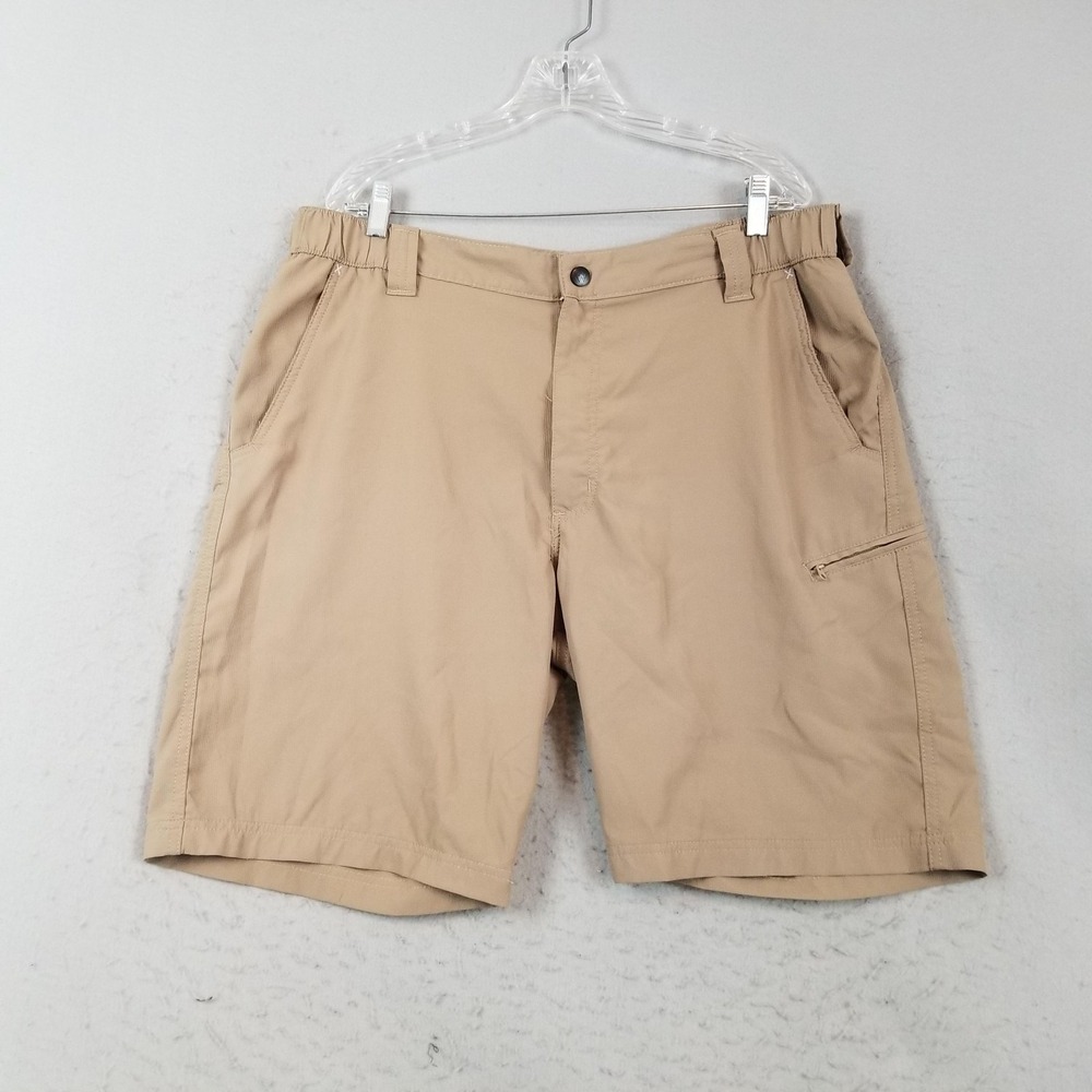 Wrangler Shorts Mens 38 Beige‎ Cargo Stretch Elastic Waist 10 Inseam Outdoor